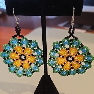 Handcrafted Beaded Floral Earrings